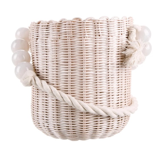 NWT BTB Los Angeles Marbella Beaded Rope Bucket Bag - Picture 3 of 3